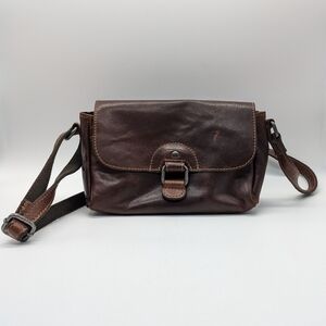Jack Georges Emma Petite Brown Leather Crossbody Bag